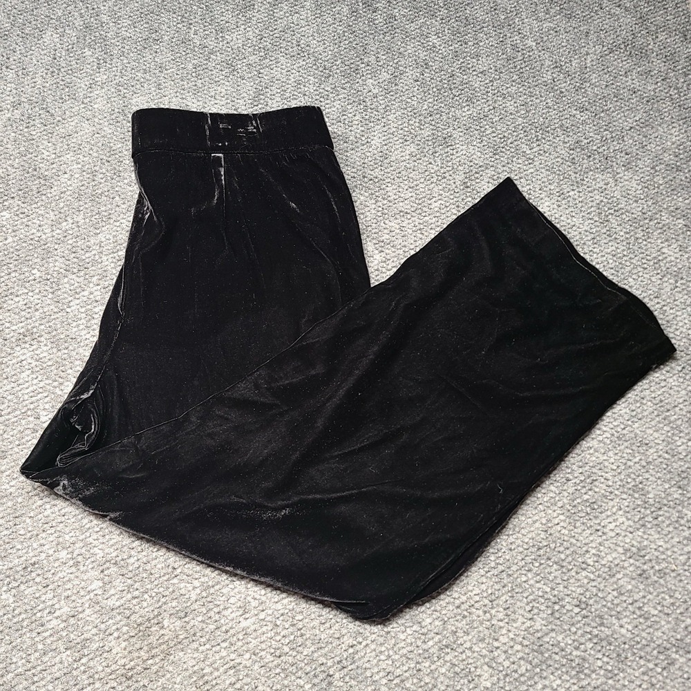 Talbots Velvet Dress Pants Black Side Zip Career Pants Size 14 Women's Slack